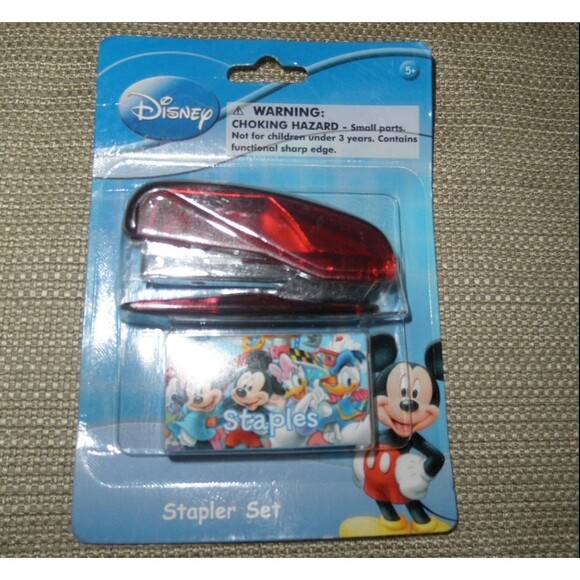 NEW by DISNEY, MICKEY MOUSE RED MINI STAPLER SET (AGES 5+) - Picture 2 of 6